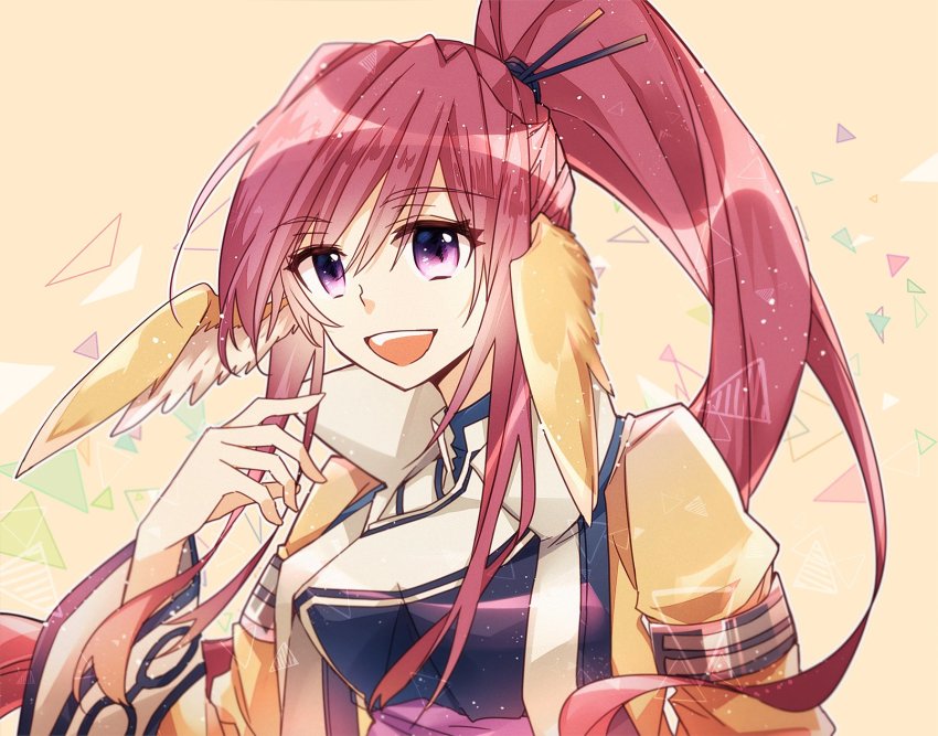 1girl, ainu_clothes, animal_ears, aquaplus, arm_up, breasts, coat, collared_jacket