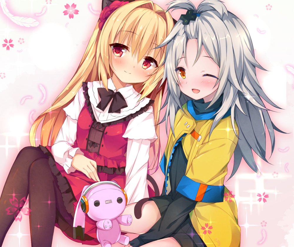 antenna_hair, d-pad, d-pad_hair_ornament, flower, hair_ornament, huei_nazuki, jacket, kakyouin_tsubaki_(ryuuseigun)