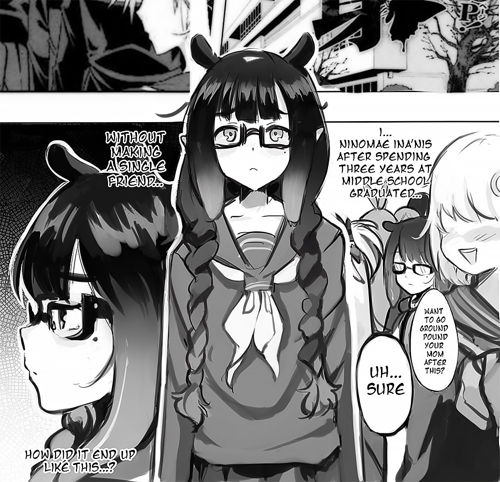 6+girls, cosplay, emergence_(shindol), english_text, greyscale, hakos_baelz, hololive, hololive_english