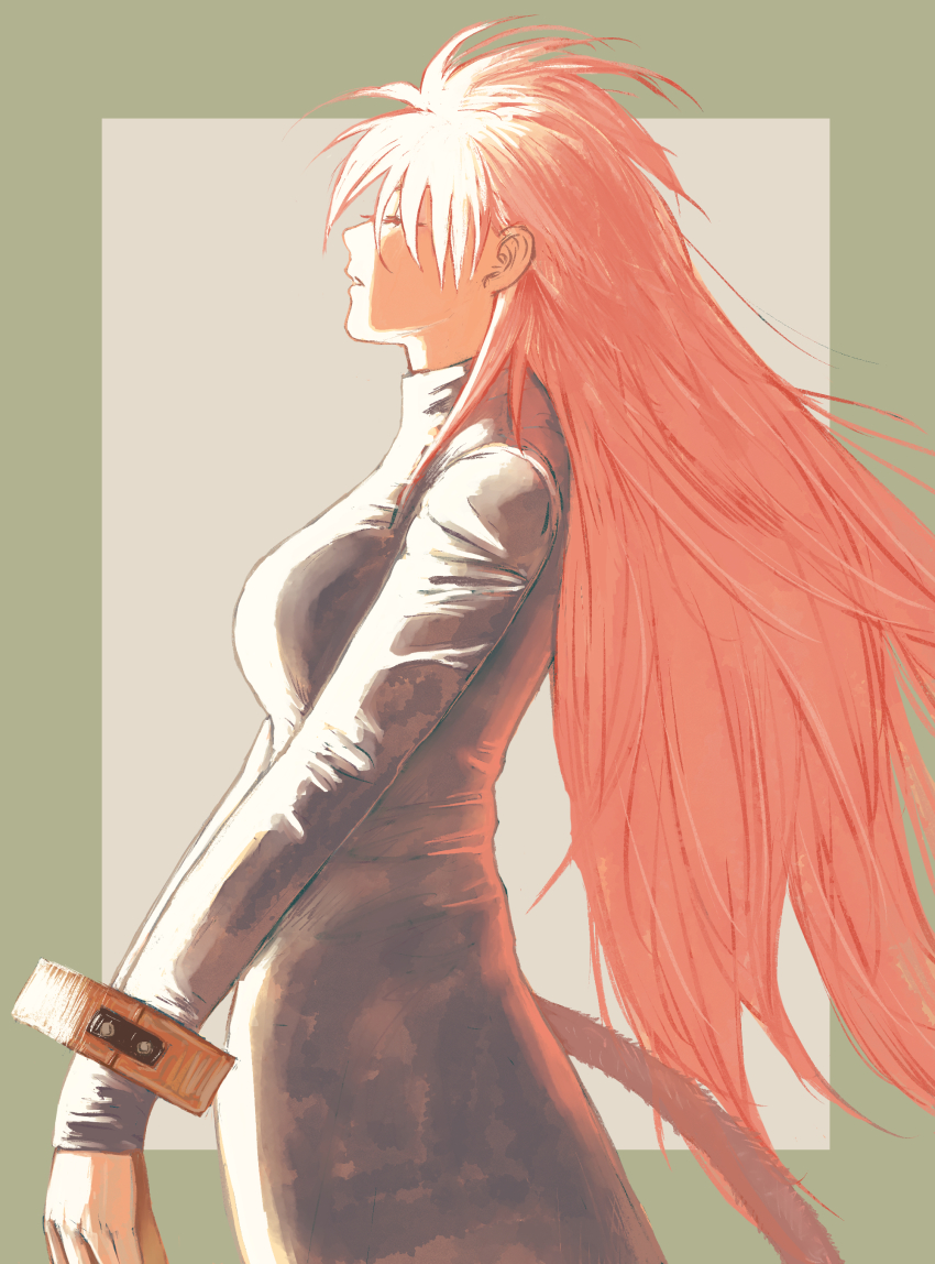 1girl, absurdres, alto_(natsusansai), black_dress, breasts, closed_eyes, cowboy_shot, crimson-masked_saiyan