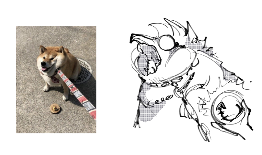 aliasing, blank_eyes, chain, chain_leash, cohozuna_(splatoon), disembodied_hand, fish, gao_(kohozuna)