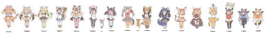 absurdres, african_penguin_(kemono_friends), animal_costume, animal_ear_fluff, animal_ears, brown_long-eared_bat_(kemono_friends), caracal_(kemono_friends), coroha