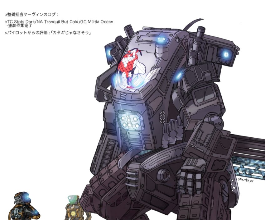 1boy, animification, assault_visor, blue_eyes, extra_eyes, grapple_pilot_(titanfall_2), green_eyes, gun