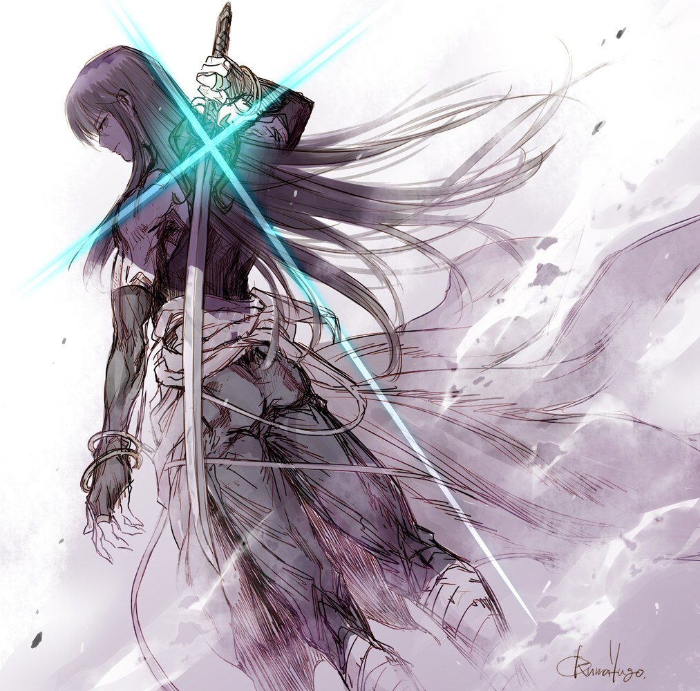 1boy, ass, bandages, belt, black_eyes, black_hair, boots, bracelet