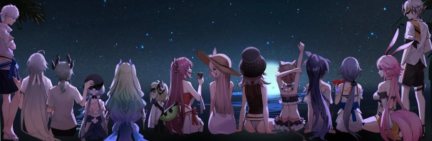 aponia, beach, eden_(honkai_impact), elysia_(honkai_impact), fu_hua, fu_hua_(seagull's_soar), fu_hua_(shadow_knight), griseo