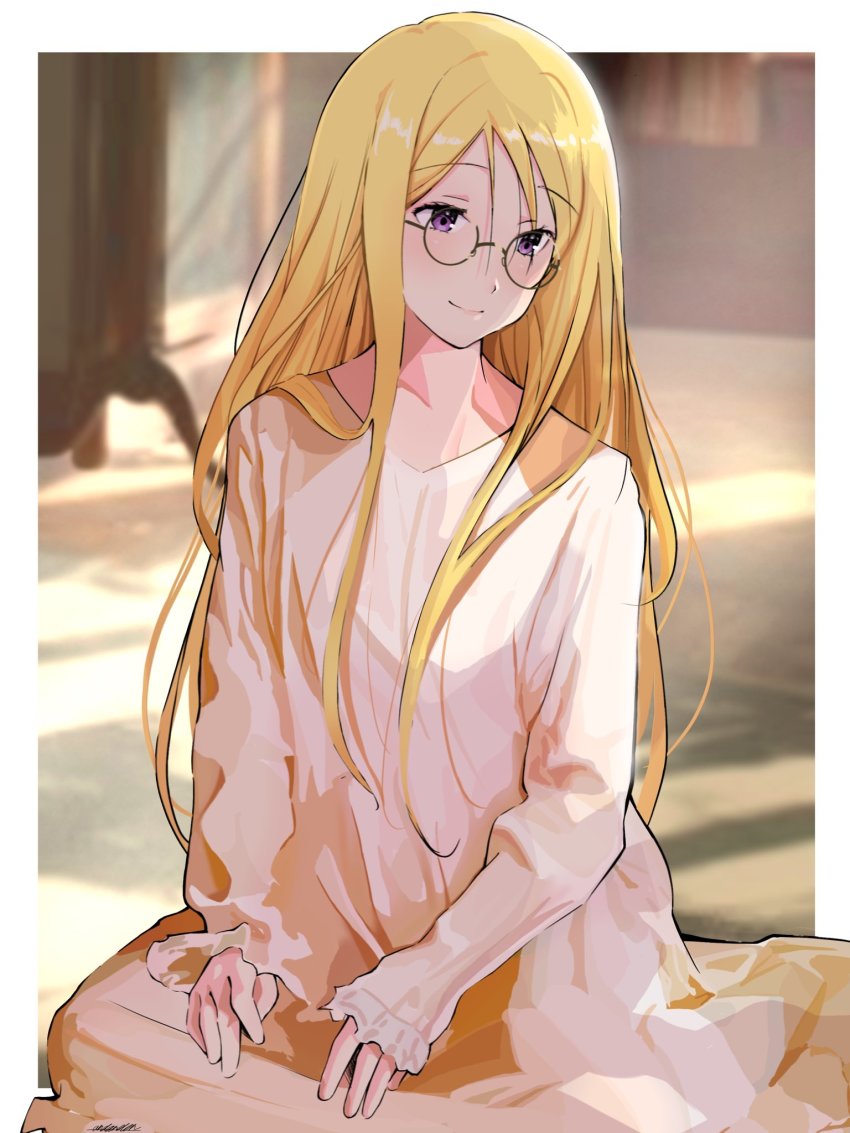 1girl, alicia_florence, andanden, aria_(manga), blonde_hair, glasses, highres, long_hair