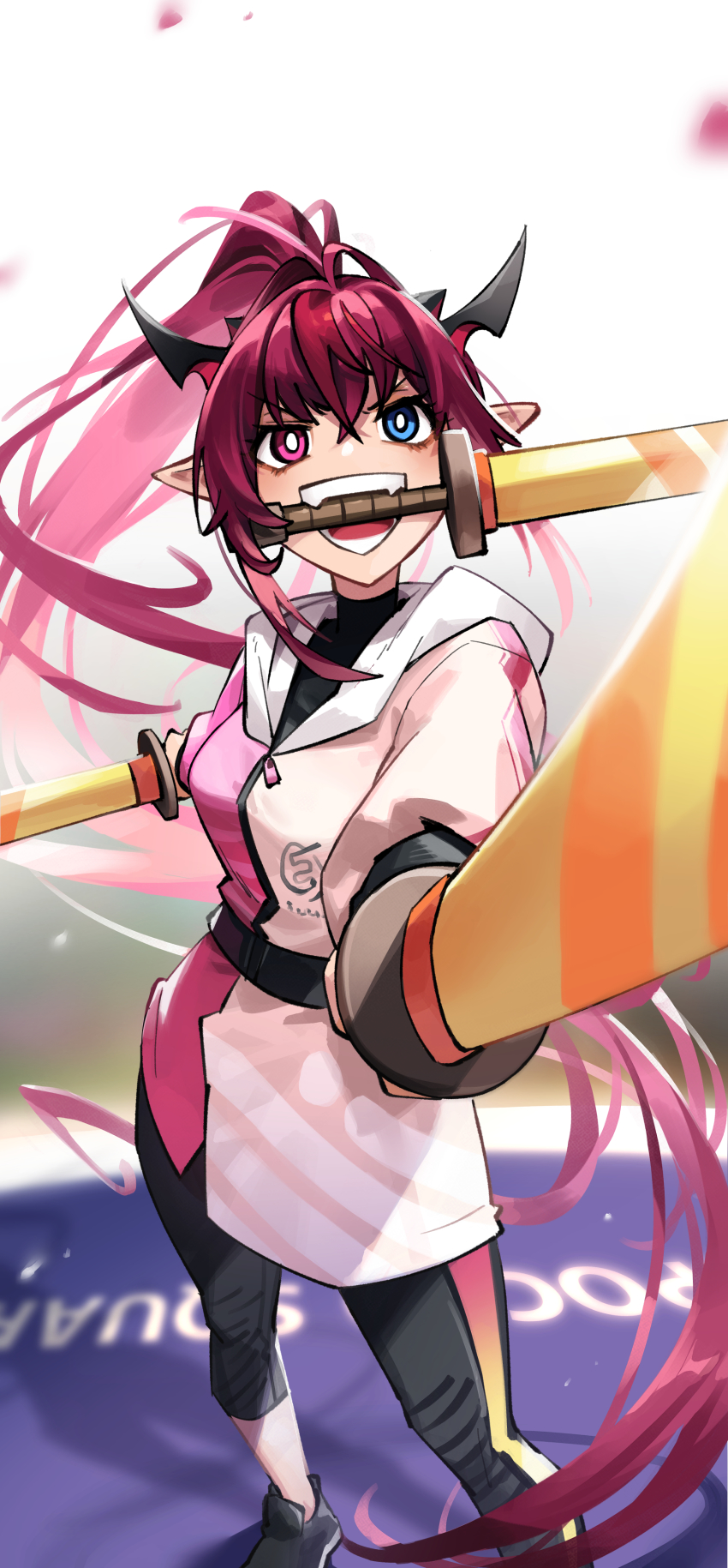 1girl, absurdres, adarin, blue_eyes, bodysuit, bodysuit_under_clothes, heterochromia, highres