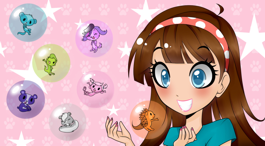 blue_eyes, blush, blythe_baxter, brown_hair, dog, gecko, hedgehog, littlest_pet_shop, looking_at_another, minka_mark, mongoose, monkey, panda, penny_ling, pepper_clark, russell_ferguson, skunk, smile, sunil_nevla, vinnie_terrio, zoe_trent