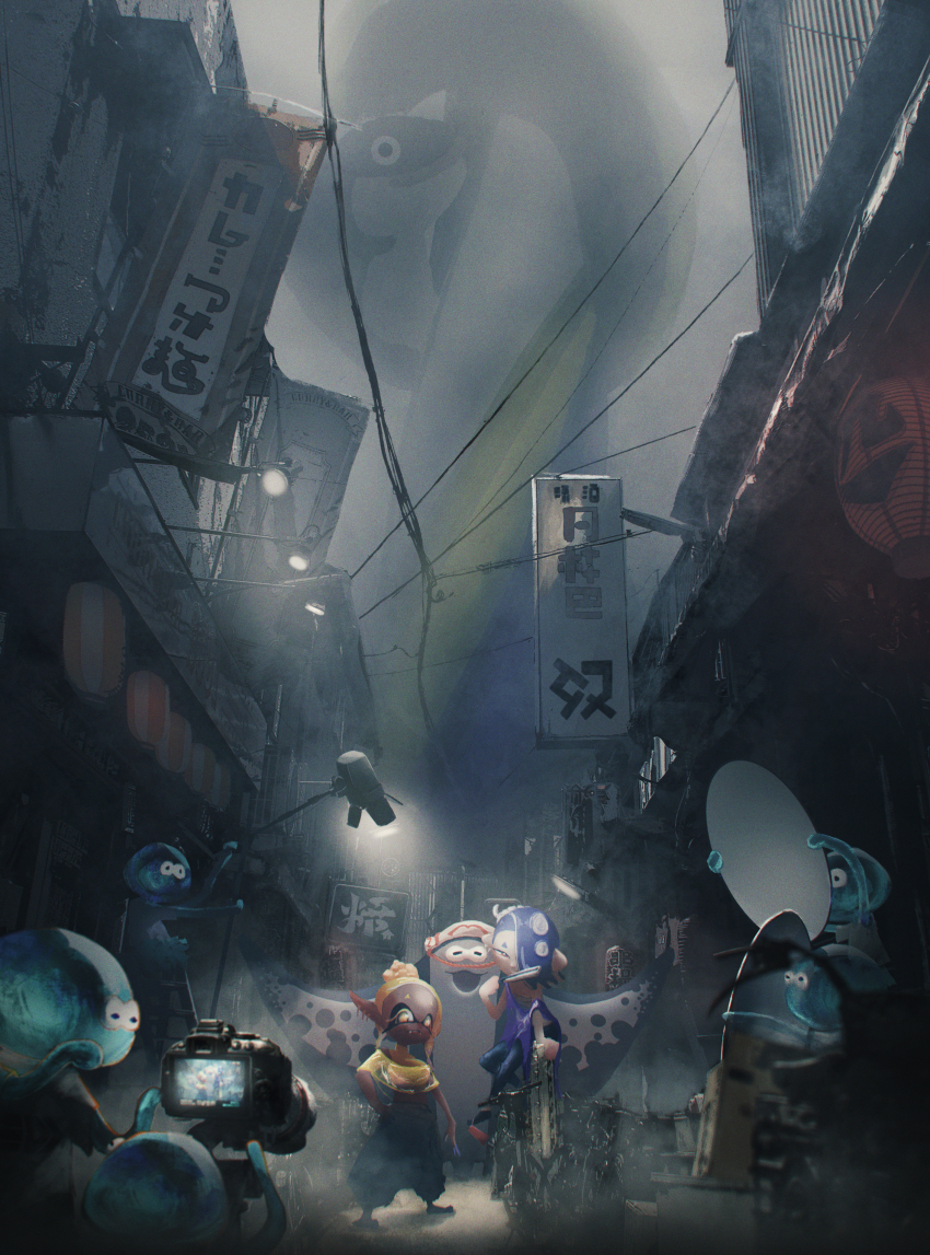 abandoned, absurdres, big_man_(splatoon), building, camera, character_request, couldoh, earrings