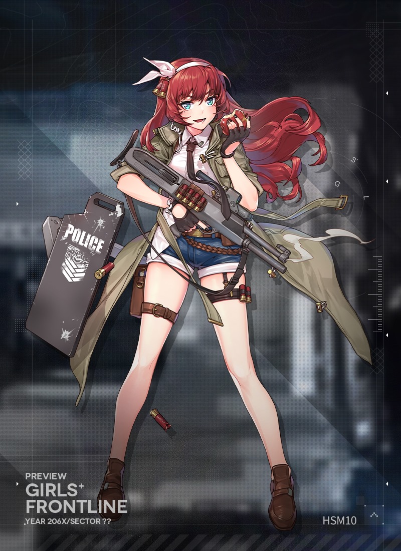 12-gauge, 12-gauge_(2_3/4_inch_shell), 1girl, ammunition, apple, ballistic_shield, blue_eyes, bow