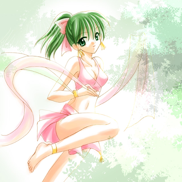 1girl, anklet, bad_id, bad_pixiv_id, barefoot, bracelet, dancer, dancing