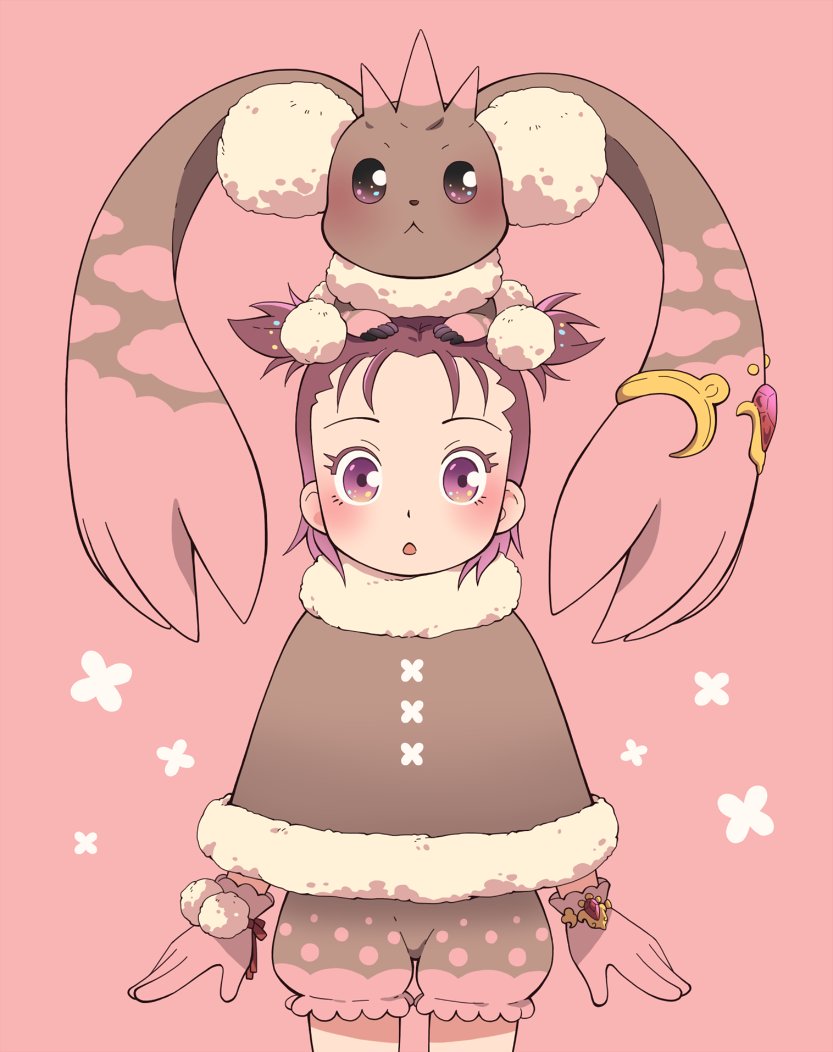 brown_hair, digimon, gloves, lee_shaochung, looking_at_viewer, lopmon, lopmon_x-antibody, purple_eyes