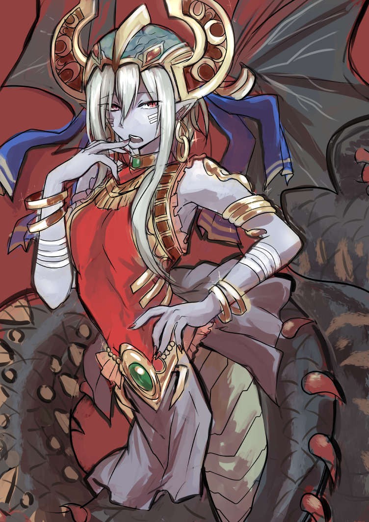 lamia, monster_girl, reptilianne_echidna, snake, snake_girl, snake_tail, tail, yu-gi-oh!