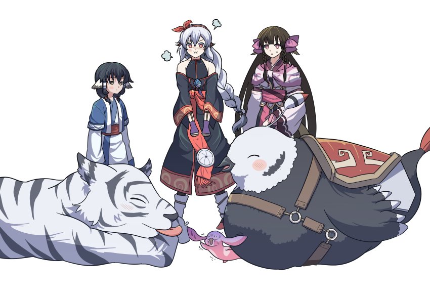 8t_if, absurdres, age_difference, ainu_clothes, animal, animal_ears, aquaplus, aruruu