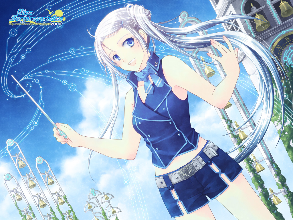 ahoge, bell, blue_eyes, dutch_angle, hair_ornament, hairclip, happy, long_hair