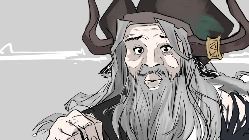 1boy, alfonso_(arknights), animal_ears, arknights, bare_shoulders, beard, black_eyes, black_hat