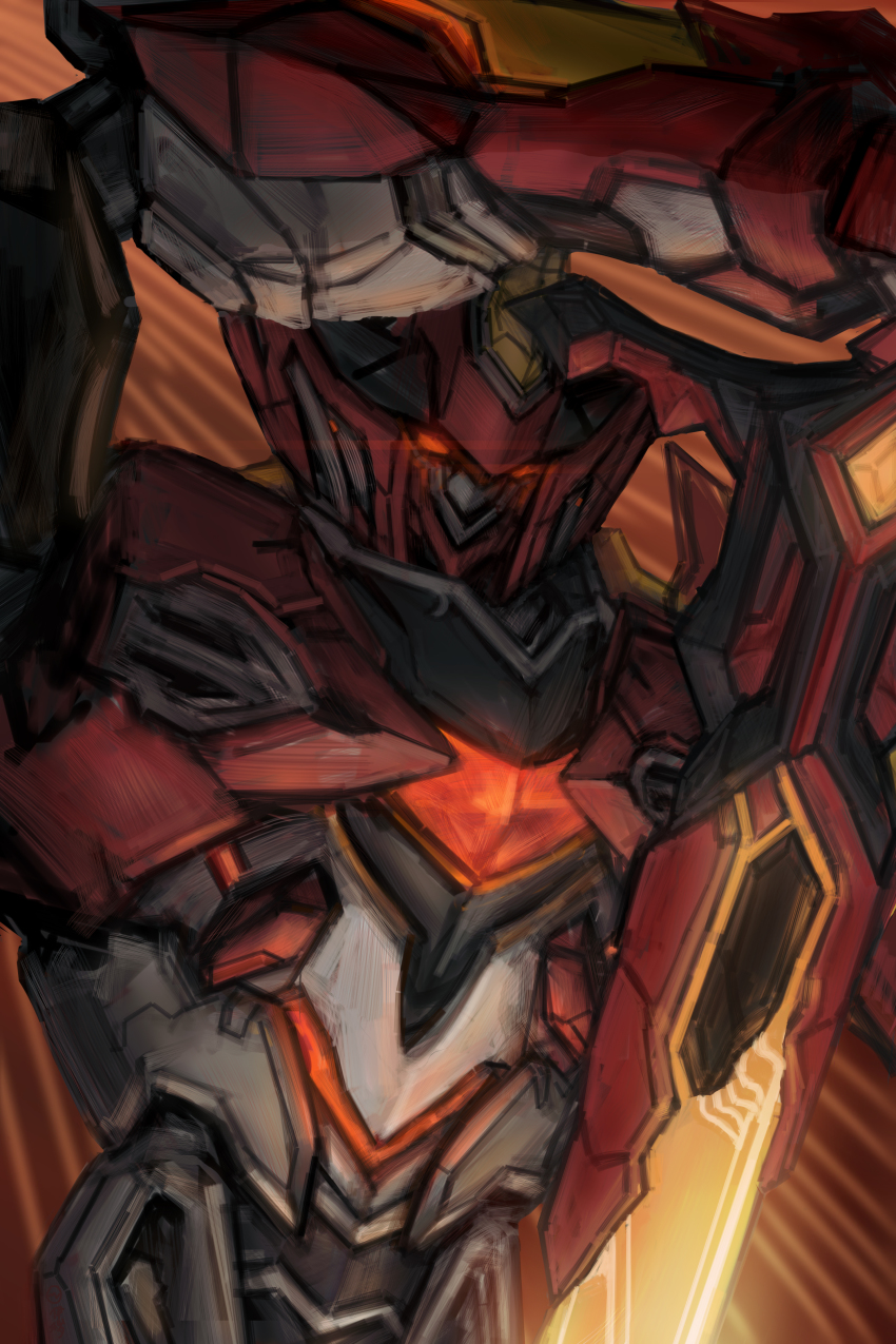 absurdres, chinese_commentary, glowing, glowing_eyes, highres, holding, holding_sword, holding_weapon