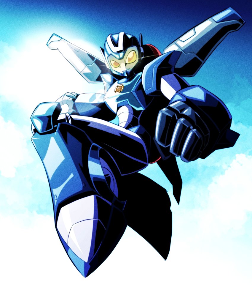 1girl, absurdres, backlighting, clenched_hand, commentary, english_commentary, glowing, glowing_eyes