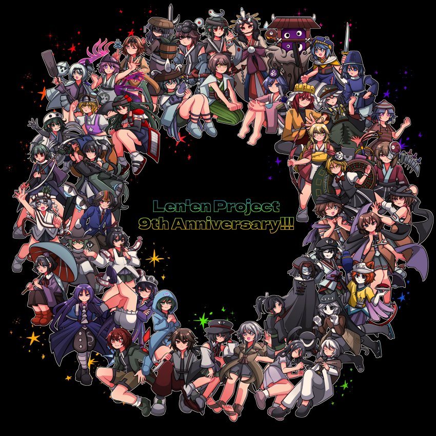 1jumangoku, 6+others, absurdres, adagumo_no_saragimaru, adagumo_no_yaorochi, amanomiya_jun, amanomori_shou, androgynous