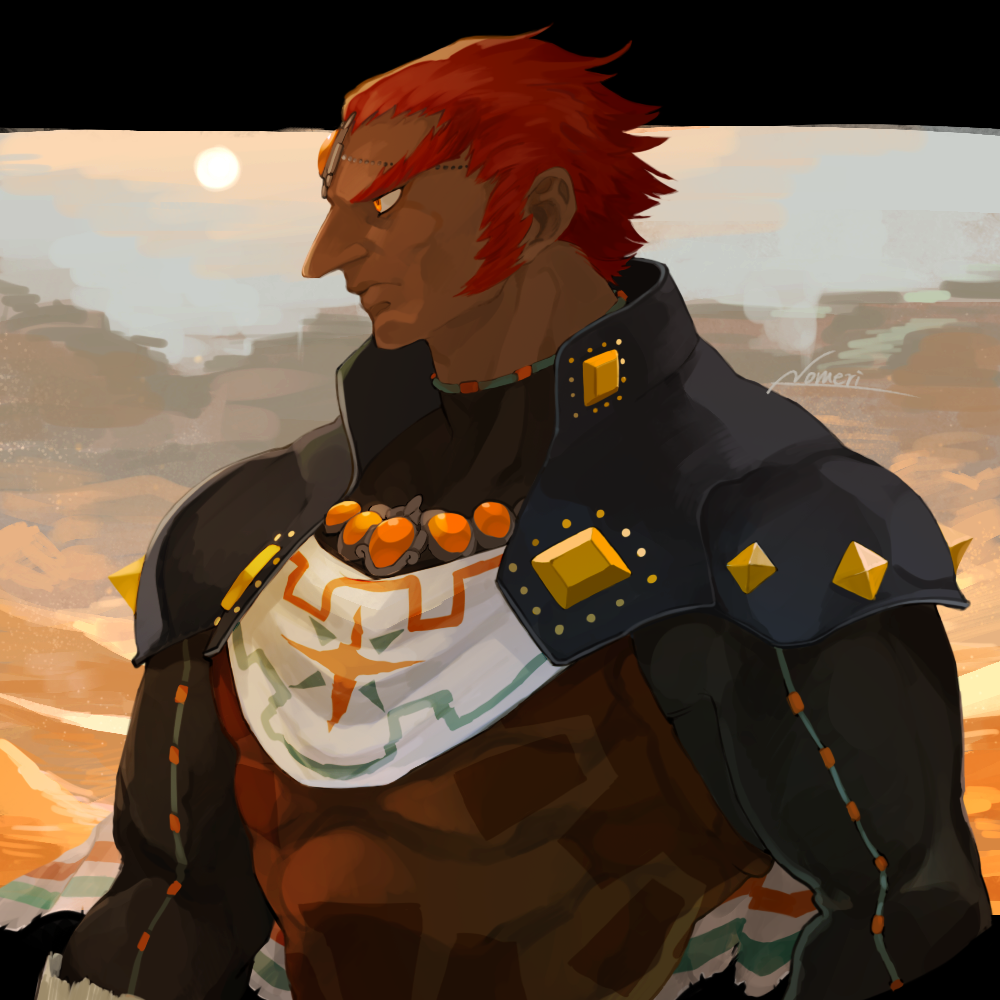 1boy, dark-skinned_male, dark_skin, ganondorf, male_focus, muscular, muscular_male, nintendo