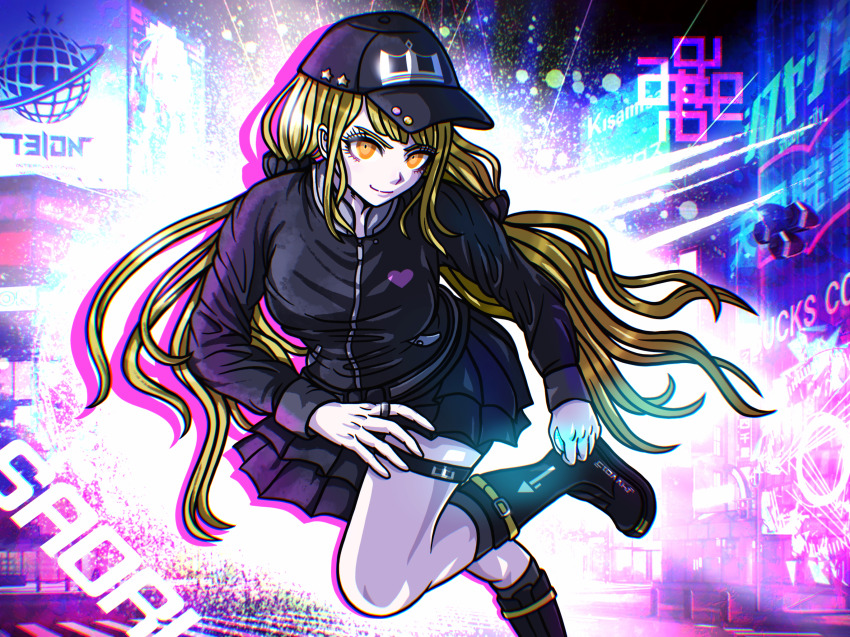 1girl, angelstarxiii, arisugawa_saori, bad_anatomy, ball, black_headwear, black_jacket, black_skirt