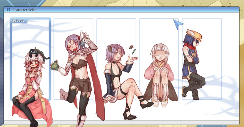 5girls, animal, animal_on_head, arch_bishop_(ragnarok_online), bandeau, black_cat, black_thighhighs, blue_sleeves