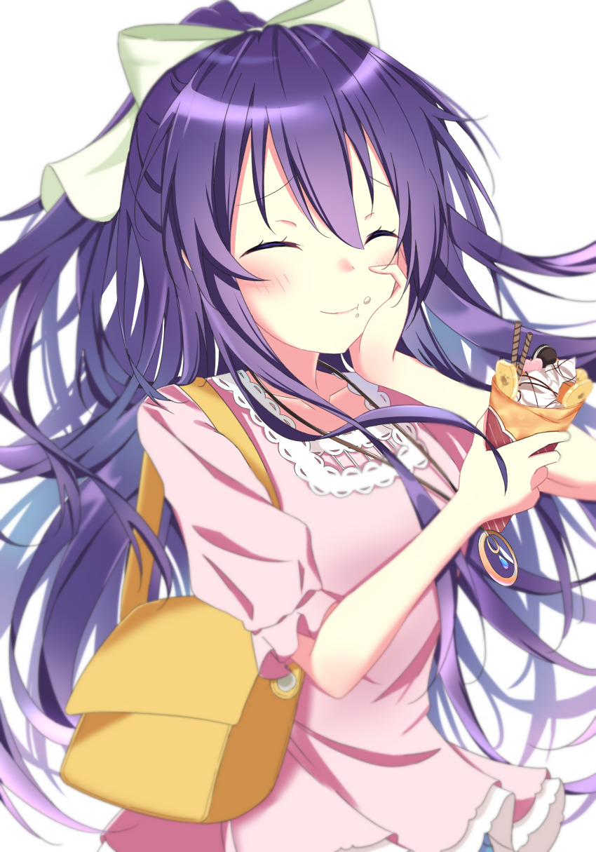 1girl, absurdres, akar1, bag, blush, closed_mouth, crepe, date_a_live