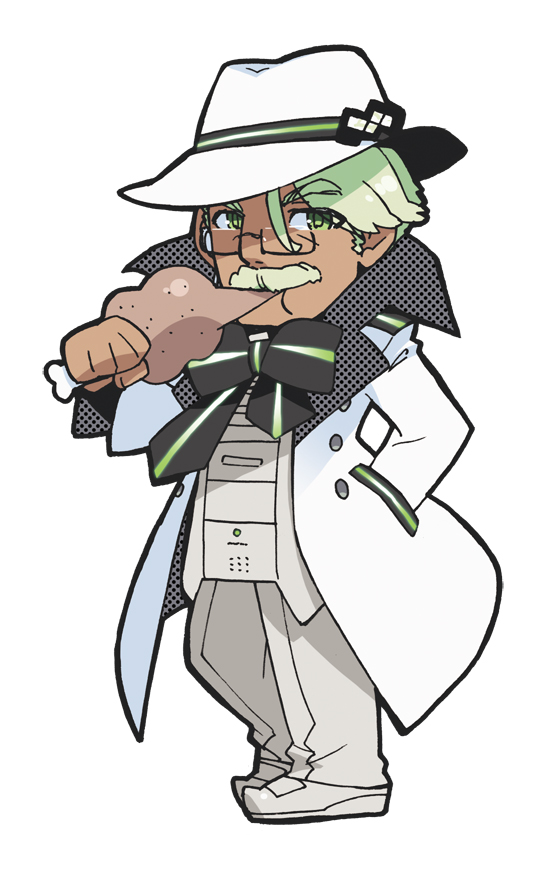 1boy, akatsuki_gomoku, boned_meat, bow, buttons, chibi, dark-skinned_male, dark_skin