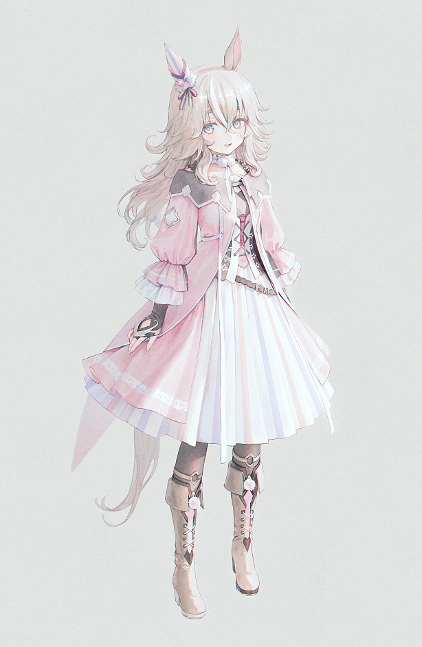 1girl, 21_(nijuichinichi), animal_ears, arms_at_sides, belt, black_gloves, boots, brown_boots