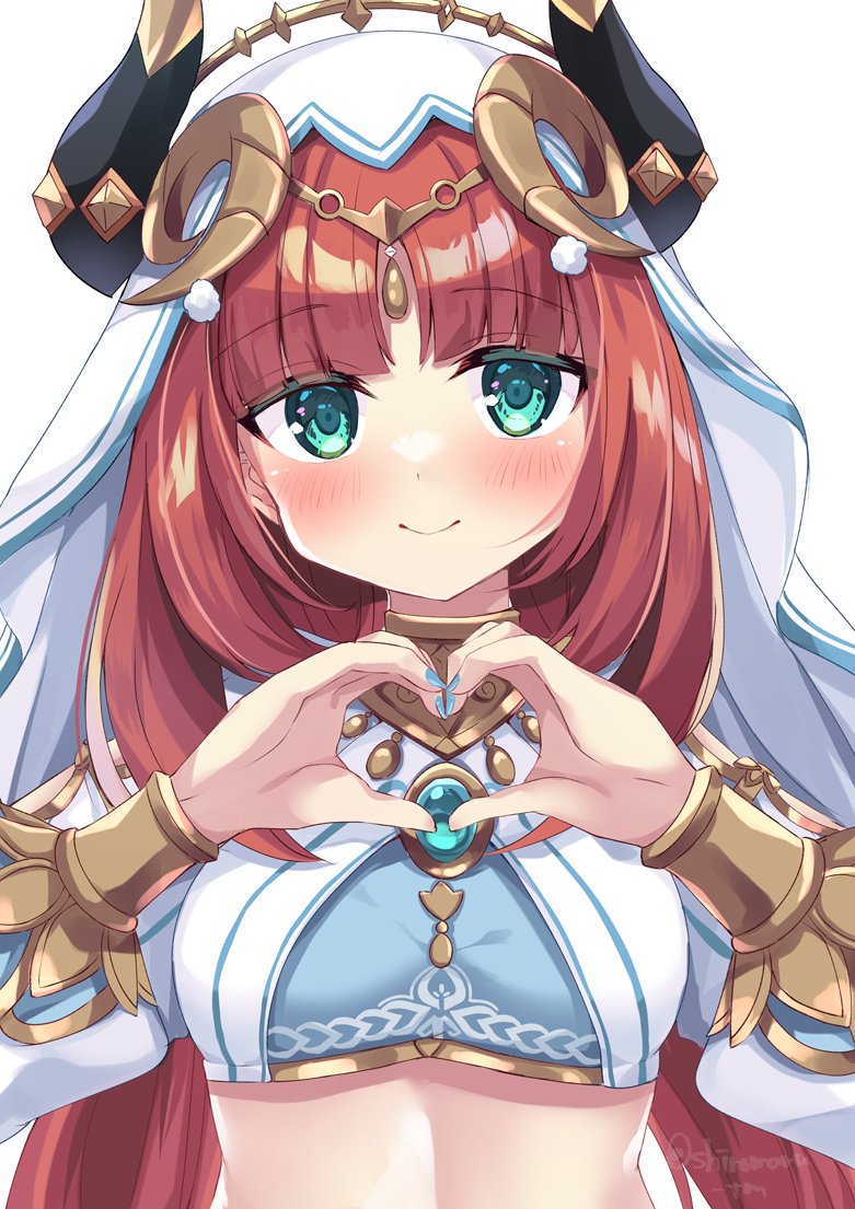 1girl, aqua_eyes, blue_nails, blunt_bangs, blush, bracer, breasts, brooch