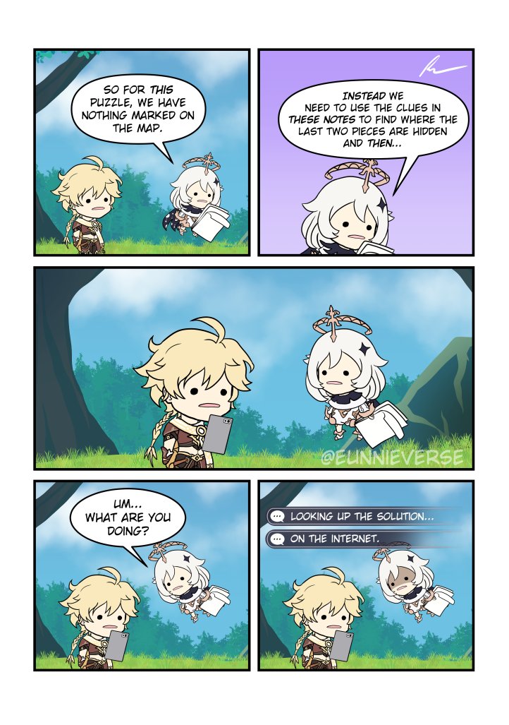 1boy, 1girl, aether_(genshin_impact), ahoge, blonde_hair, braid, cellphone, english_text