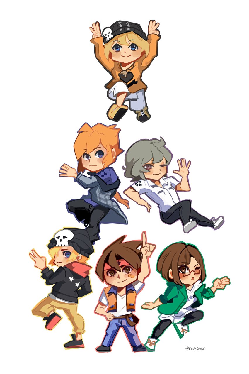 absurdres, beanie, bell, bito_daisukenojo, bito_raimu, black_pants, blonde_hair, blue_eyes