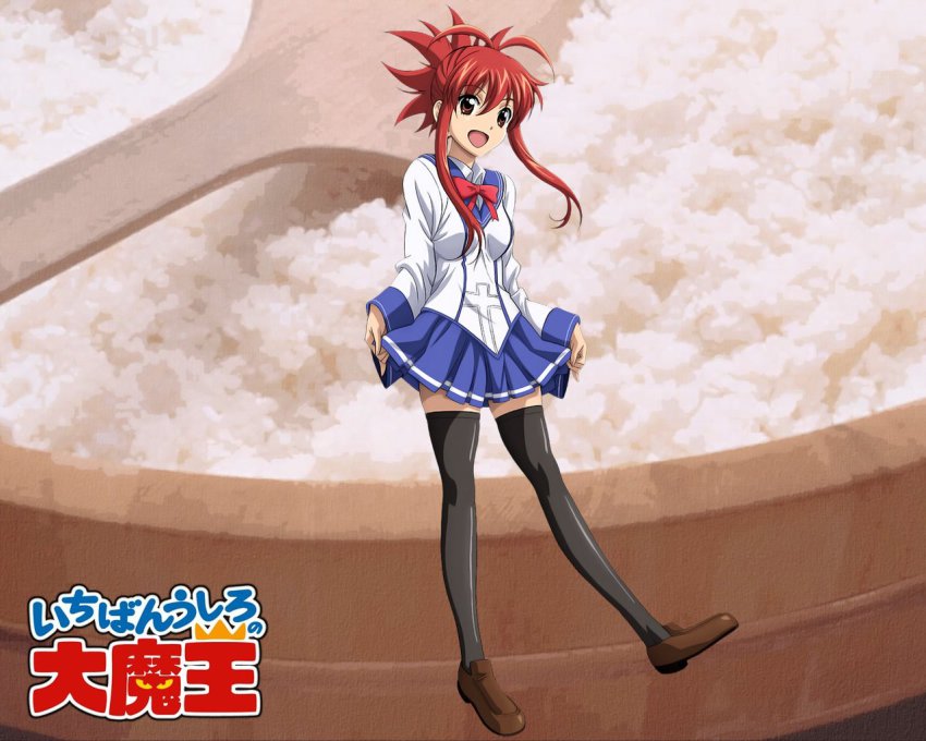 1girl, antenna_hair, breasts, brown_eyes, clothes_lift, cross, eyebrows, female_focus