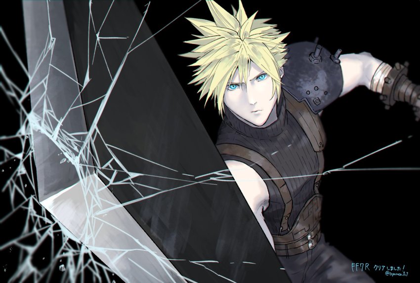 1boy, aqua_eyes, armor, bandaged_arm, bandages, belt, black_background, blonde_hair