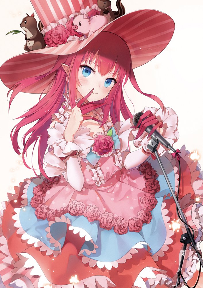 1girl, blue_eyes, closed_mouth, detached_sleeves, dress, dress_flower, elizabeth_bathory_(fate), elizabeth_bathory_(fate/extra)