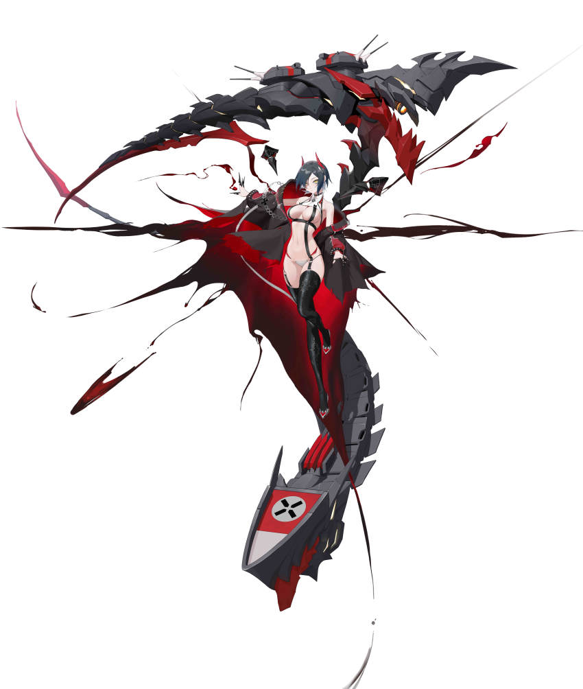 1girl, absurdres, artillery, azur_lane, black_boots, black_coat, black_hair, boots