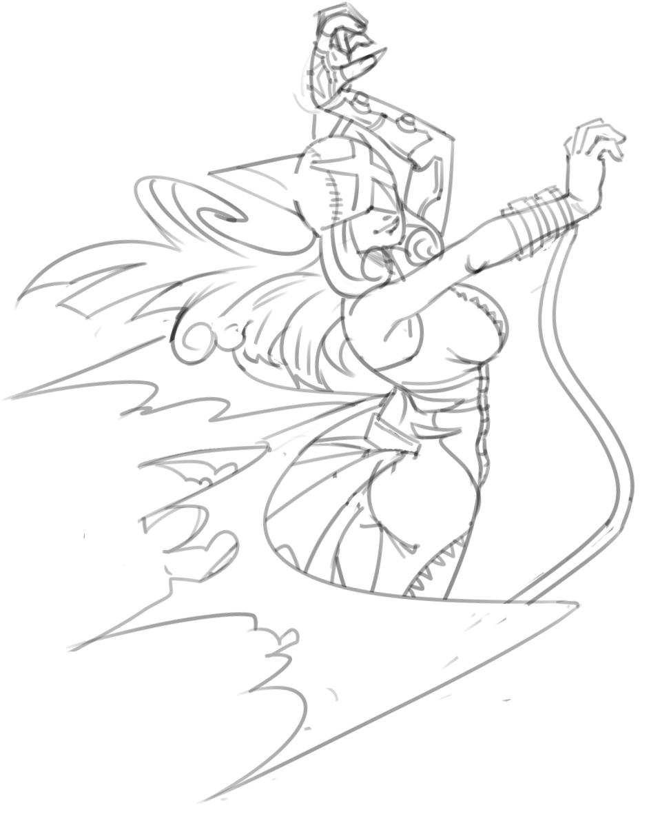 1girl, ass, breasts, demon, demon_girl, digimon, digimon_(creature), fallen_angel