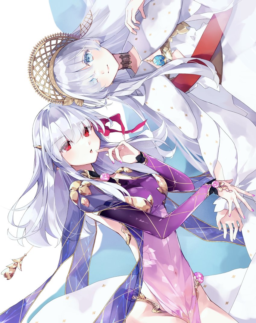 2girls, absurdres, anastasia_(fate), anastasia_(third_ascension)_(fate), armor, bandage_over_one_eye, bikini_armor, blue_eyes