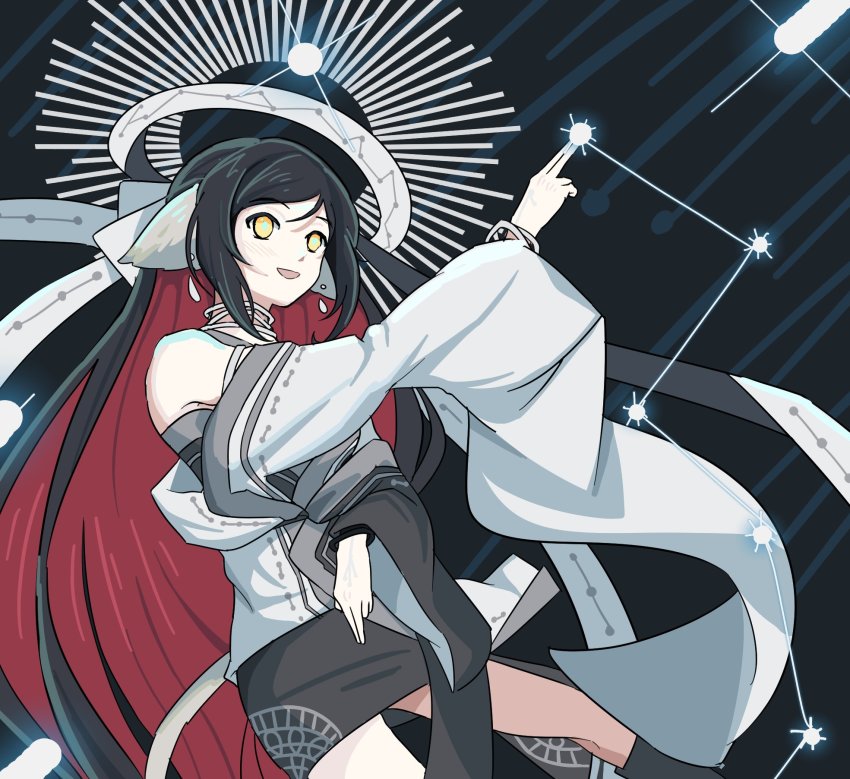 1girl, 8t_if, absurdly_long_hair, animal_ears, aquaplus, armlet, black_hair, blush