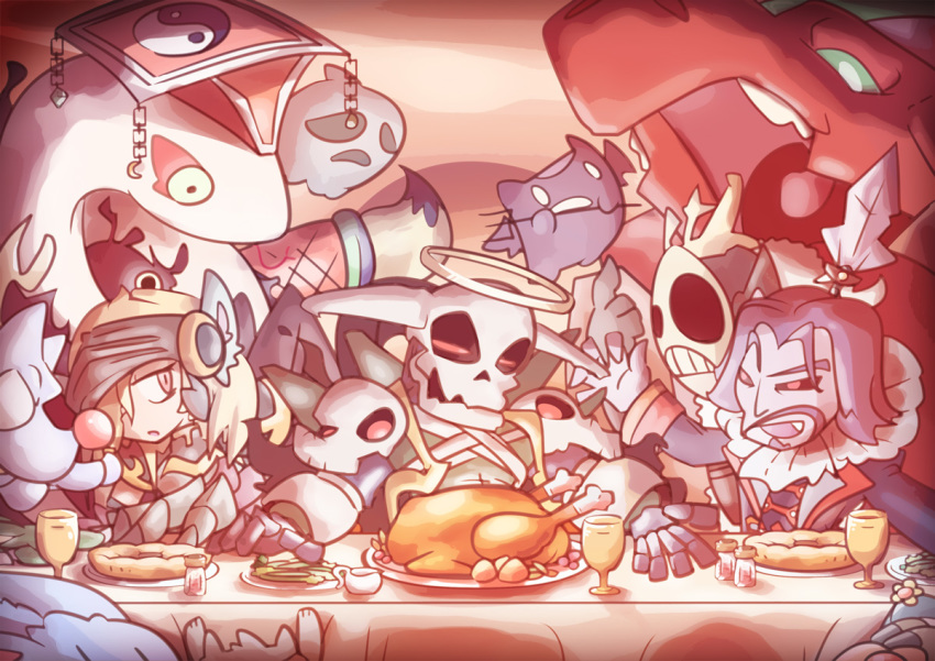 1girl, 2boys, black_coat, black_sclera, blonde_hair, chinese_clothes, claw_(weapon), coat