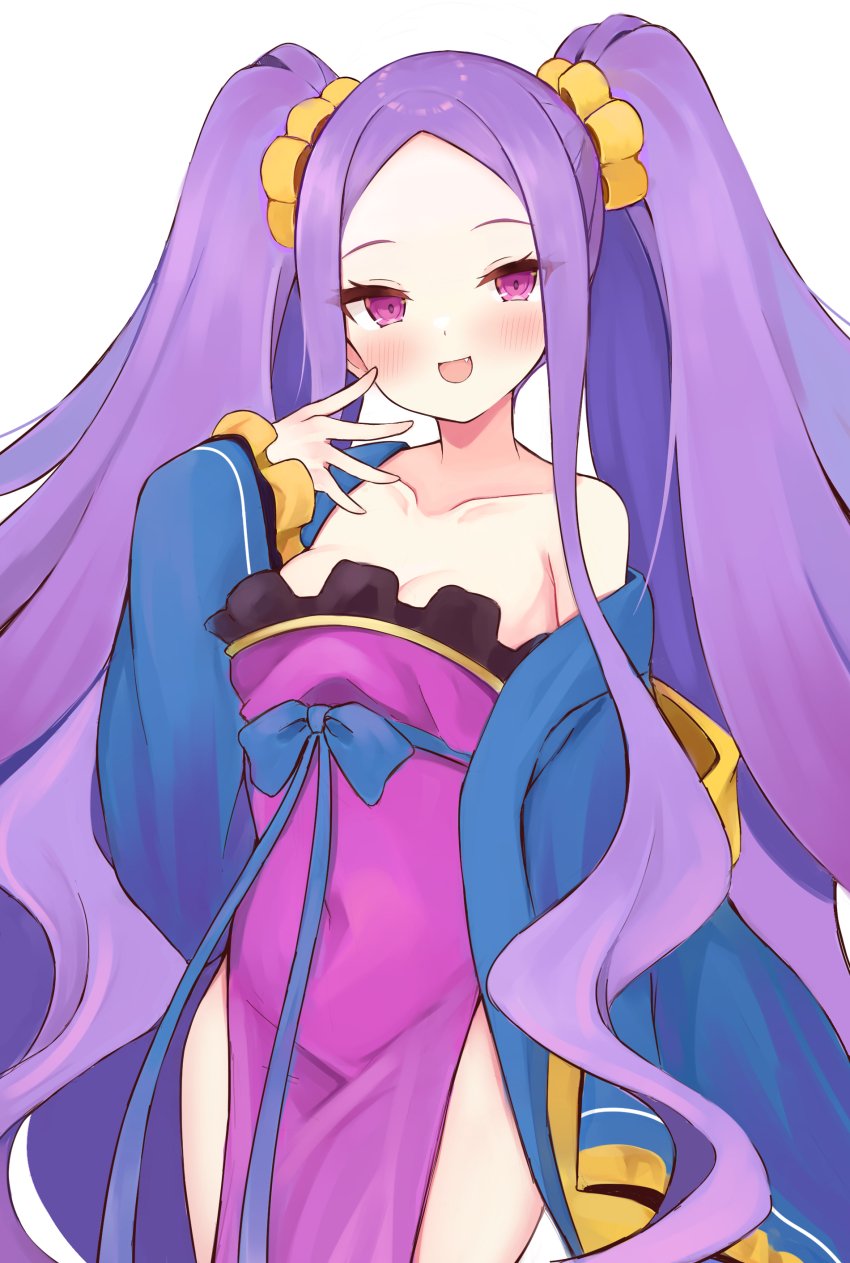 1girl, absurdres, breasts, cleavage, fang, fate_(series), highres, open_mouth