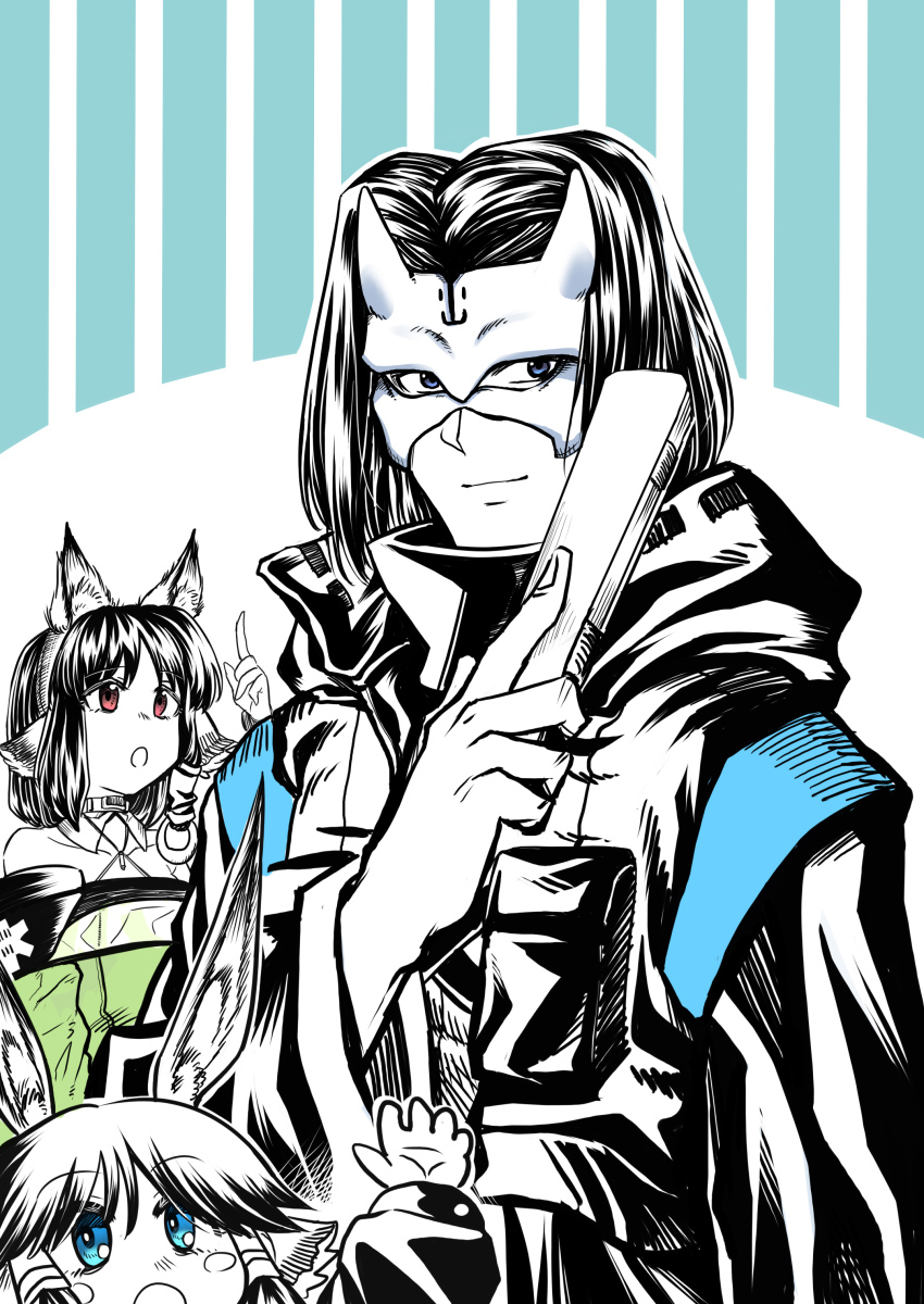 absurdres, amiya_(arknights), animal_ears, aquaplus, arknights, aruruu, black_jacket, blue_eyes