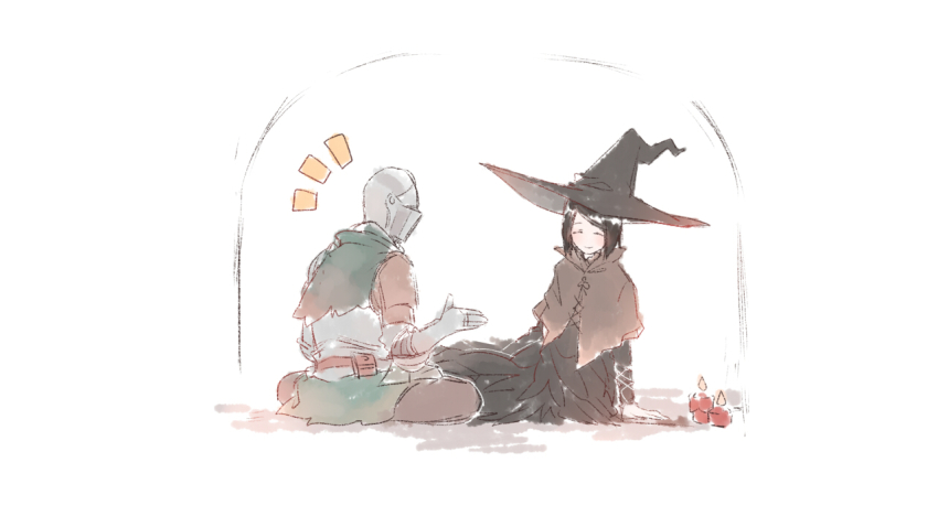 armor, ashen_one_(dark_souls), bag, belt_buckle, black_hair, black_headwear, bob_cut, buckle