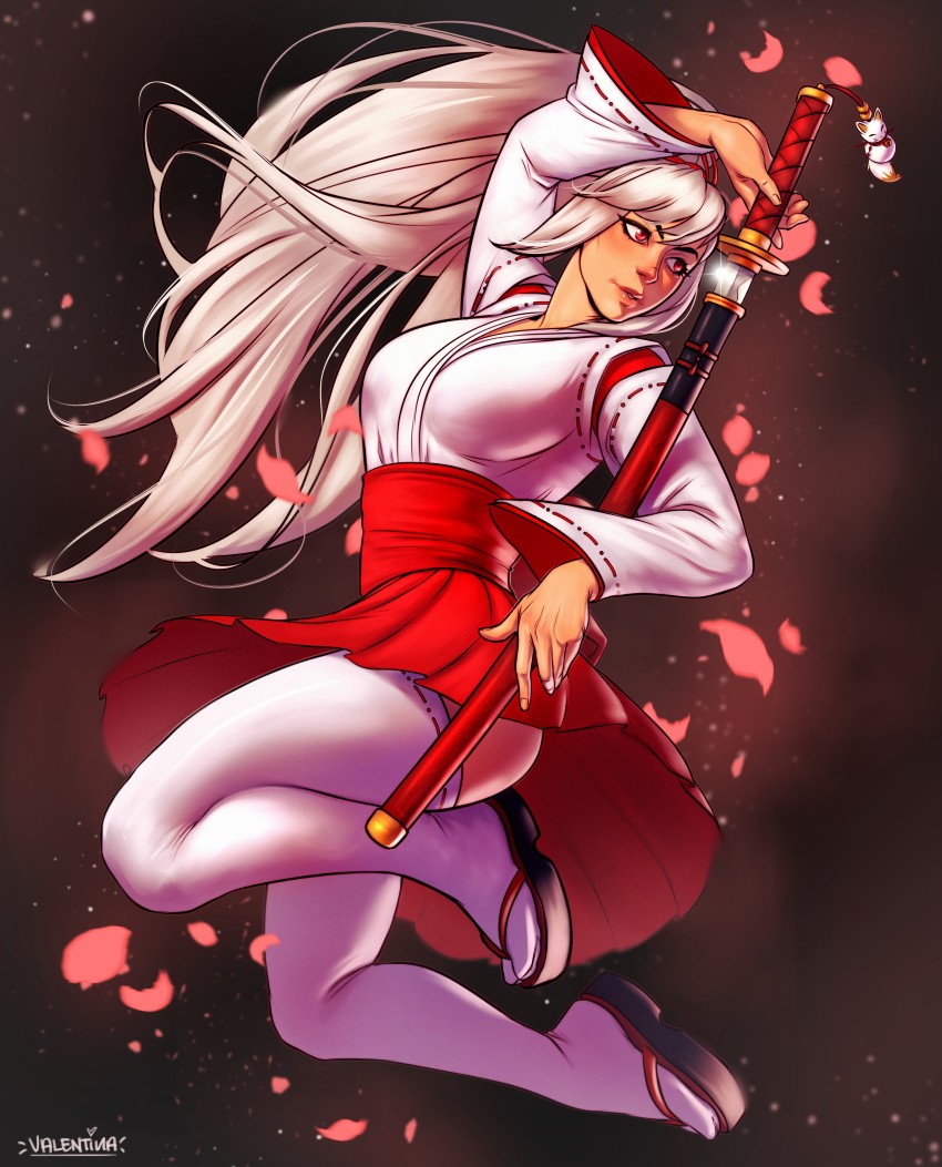 1girl, absurdres, arm_up, black_footwear, borrowed_character, breasts, charm_(object), commentary