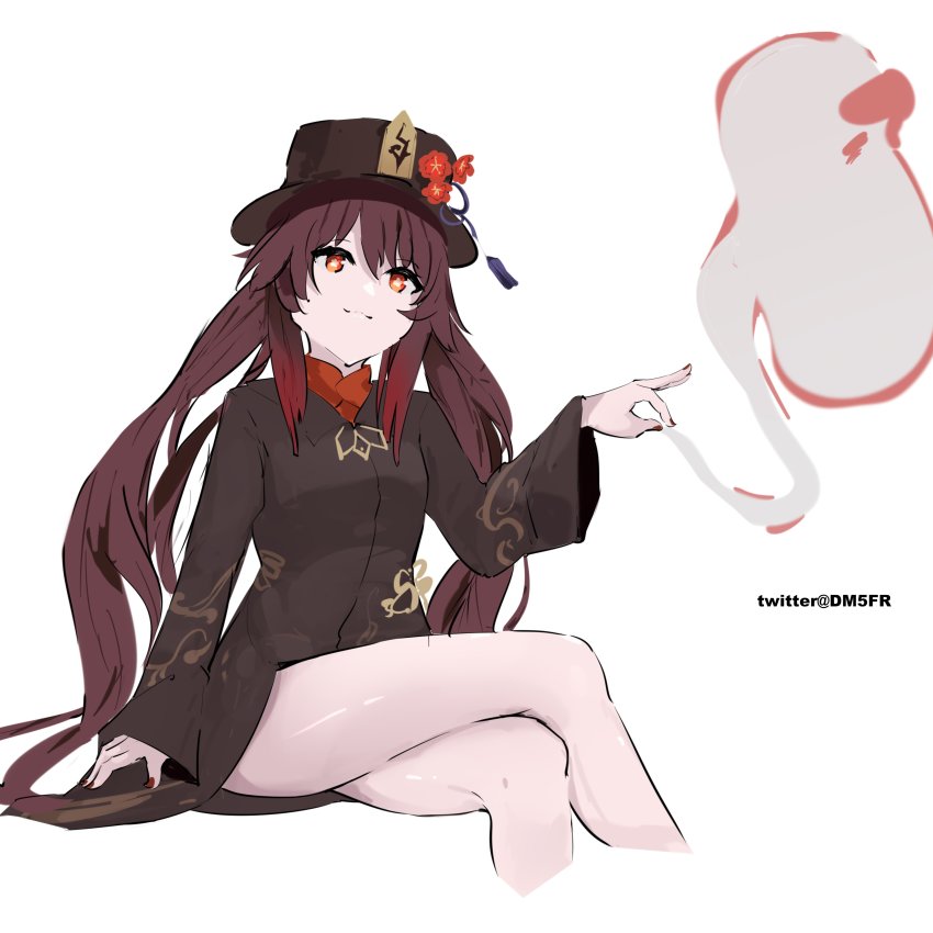 1girl, absurdres, brown_eyes, brown_hair, dm5fr, genshin_impact, hat, highres