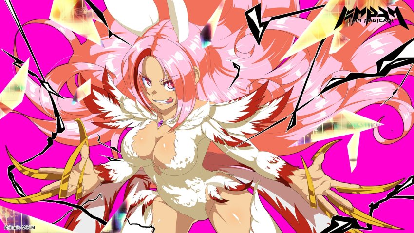 1girl, artist_request, dark_skin, highres, magical_girl, magicami, official_art, yarimizu_lilly