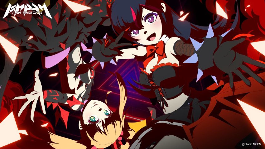 2girls, artist_request, fingernails_over_gloves, highres, ira_(magicami), looking_at_viewer, magicami, multiple_girls