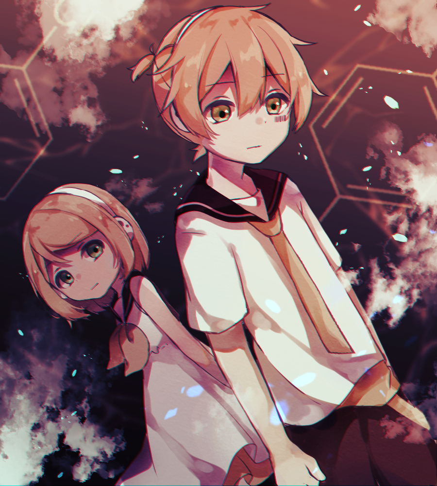 :|, alternate_eye_color, antichlorobenzene_(vocaloid), barcode, barcode_tattoo, bare_arms, bare_shoulders, black_sailor_collar