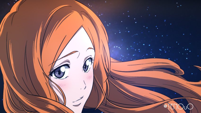 1girl, bleach, blush, grey_eyes, highres, inoue_orihime, lips, long_hair