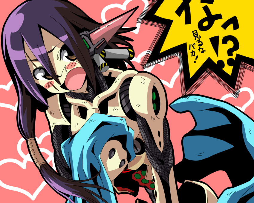 1girl, :d, androgynous, android, android_(sekaiju), angelin, atlus, blush